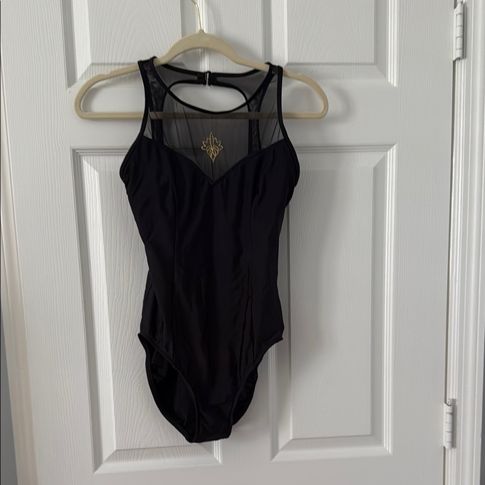 Black Mesh one piece bathing suit. Size 12.